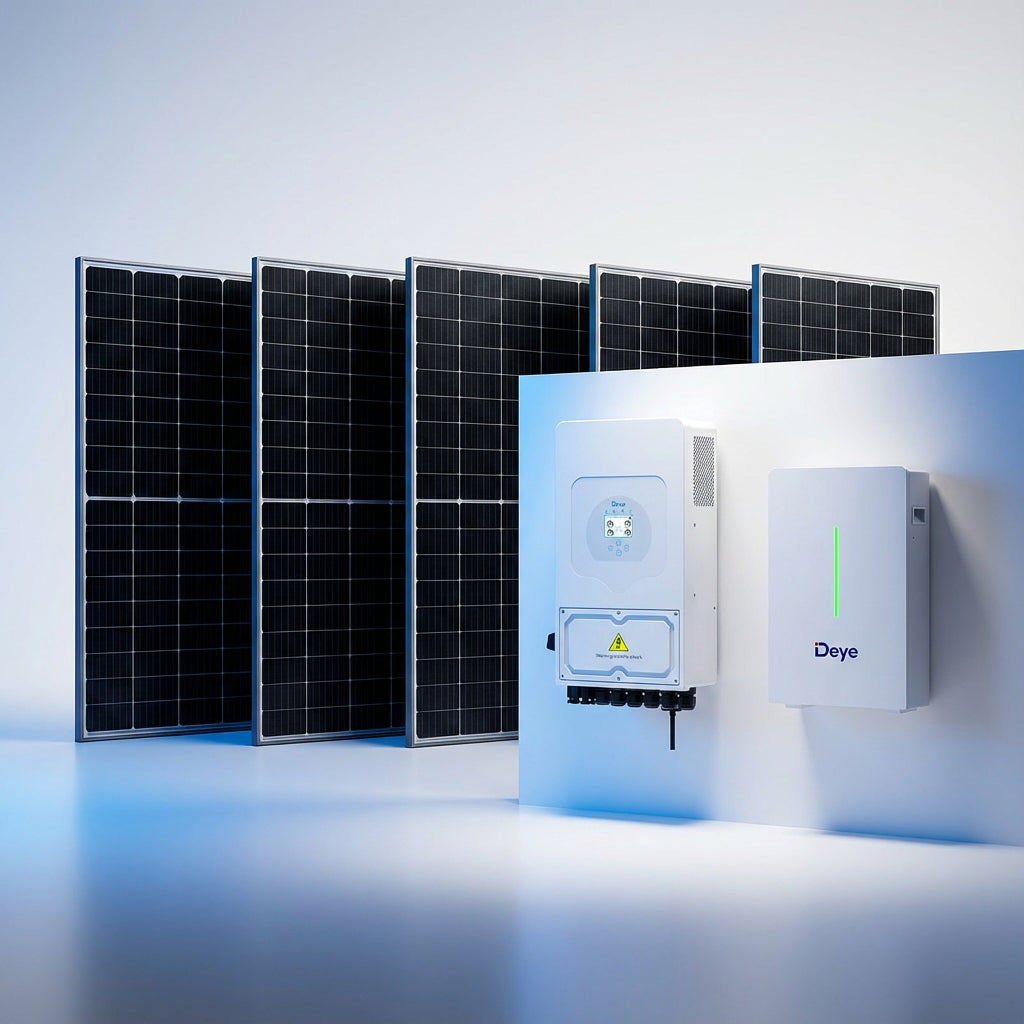 Kit fotovoltaic hibrid 6kW cu stocare 10,6kWh